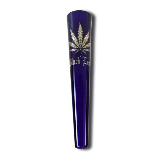 Black Leaf - Blue Glass Chillum 150 mm