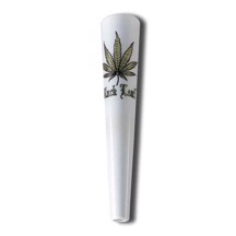 Black Leaf - White Glass Chillum 150 mm