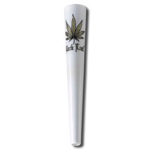 Black Leaf - White Glass Chillum 230 mm