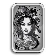 Rullbricka metall - Tattoo Girl 275 x 175 mm