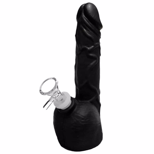 Scott - Svart Penis Silikon Bong 20 cm