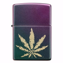 Zippo - Iridescent Laser Cannabis Leaf